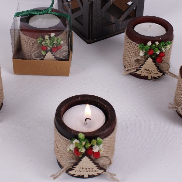 *NWT BUNDLE OF 7 HOMEMADE TEA CANDLE HOLIDAY GIFT BOXED W/RIBBON - Picture 4 of 10